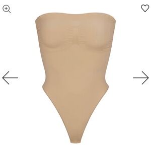 Skims Strapless Thong Bodysuit in Clay